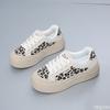2025 Spring New Breathable Leopard Pattern Low Cut Casual Thick Soled Board Shoes with Soft Sponge Cake Shoes Zapatos De Mujer