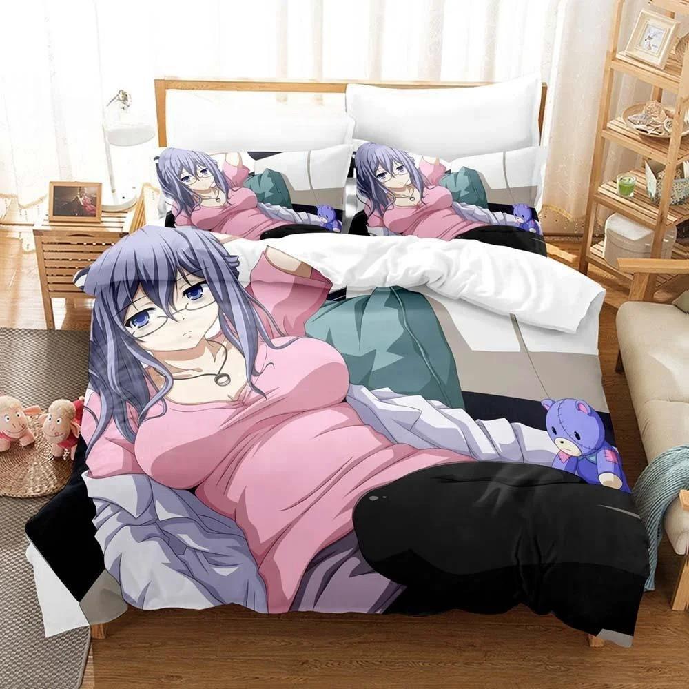 3D Anime Kawaii Girls Date A Live IV Bedding Set Single Twin Full Queen King Size Bed Set Adult Kid Bedroom Duvetcover Sets