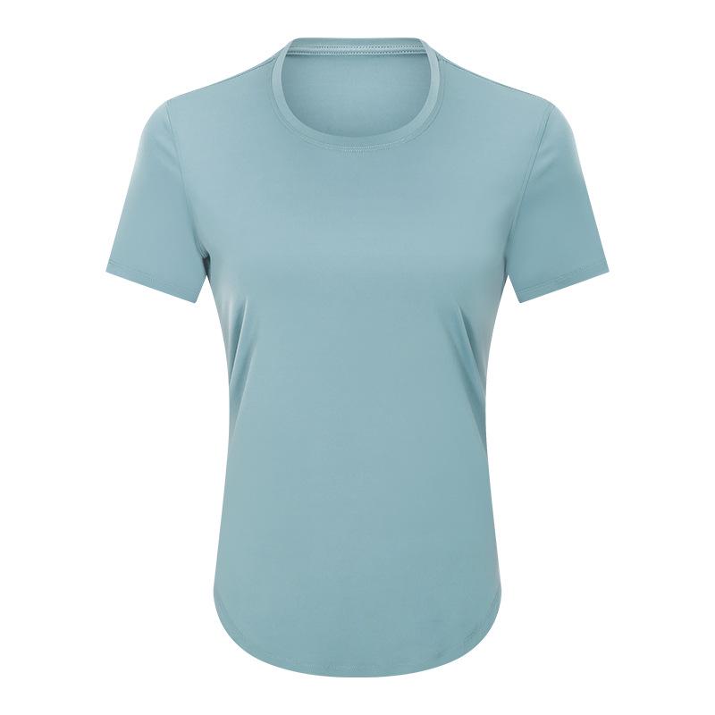 Women's Spring-Summer Yoga Short Sleeve T-shirt - Casual, Breathable, Loose-Fit for Running and Fitness