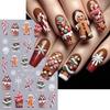 5D Embossed Christmas Nail Stickers Gingerbread Man Snowflake Snowman Penguin Autumn Winter Nail Art Decals Decoration