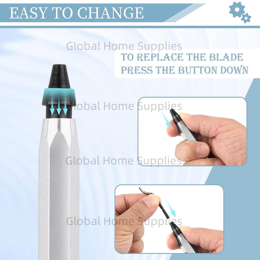 Deburring Tool with 10 Extra High Speed Steel Swivel Blades Works On Metal Resin PVC Pipes Copper Plastic and 3D Printed Edge