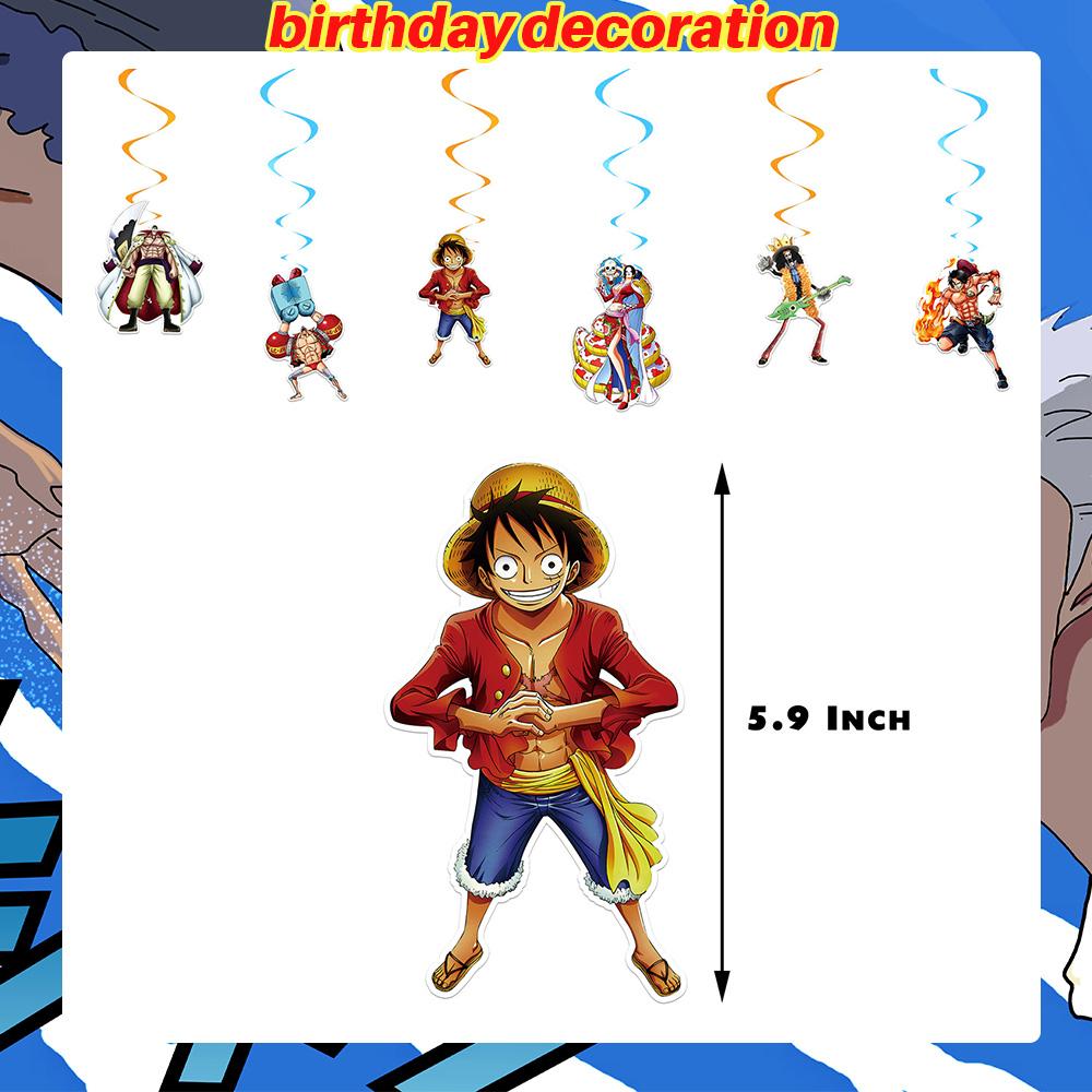 Dekoracje Urodzinowe One Piece Balon Luffy Zoro Jednorazowe Talerzyki Imprezowe Baner Dekoracja Tortu Torebki na Prezenty Chłopcy Akcesoria na Baby Shower