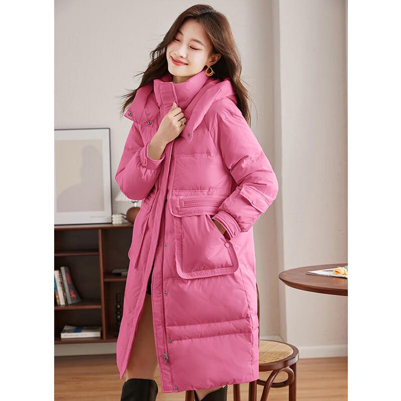 FENGXUN Women's Casual Long White Duck Down Winter Coat