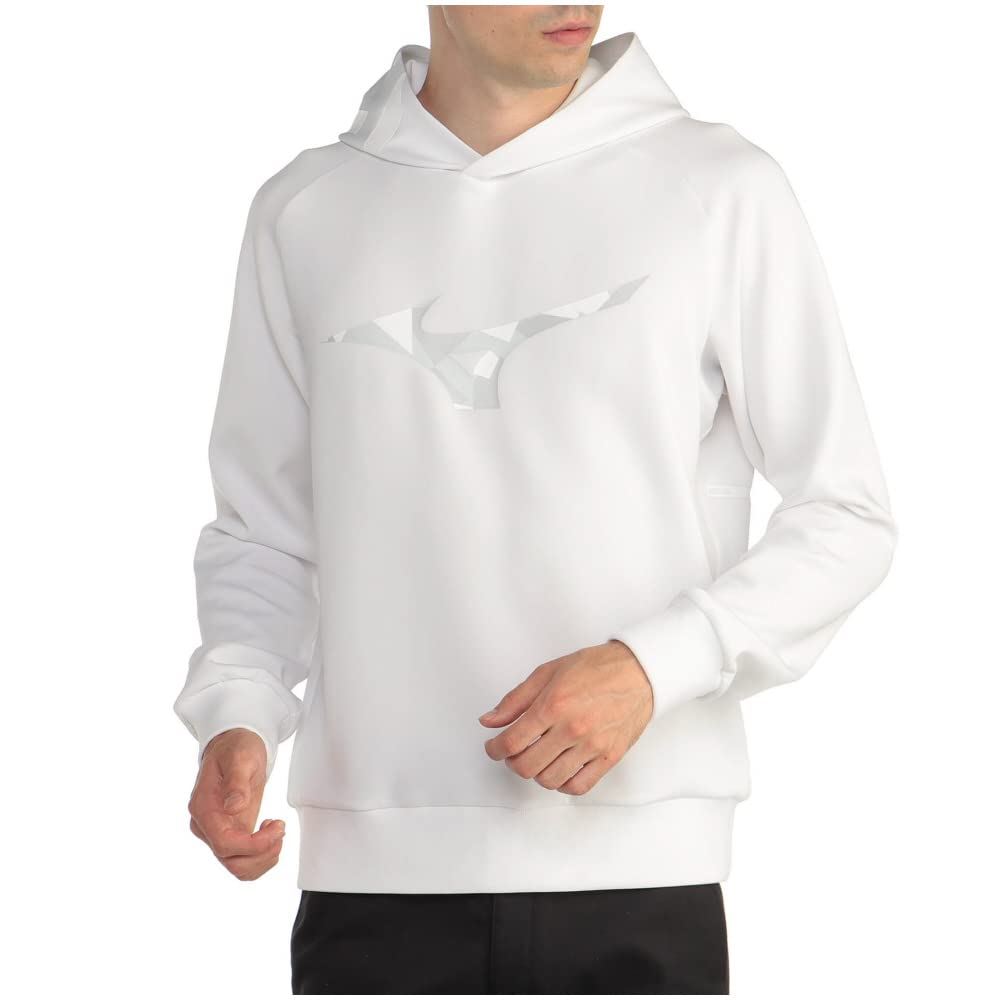 

Mizuno E2MC2003 Stretch Logo Smooth Hooded Golf Size XL Men s Water-Repellent Parka, White, белый