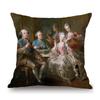 Royal Ancient European Elegant Madame Lady Princess Family Party Portrait Oil Painting Decorative Pillow Sofa Cushion Cover