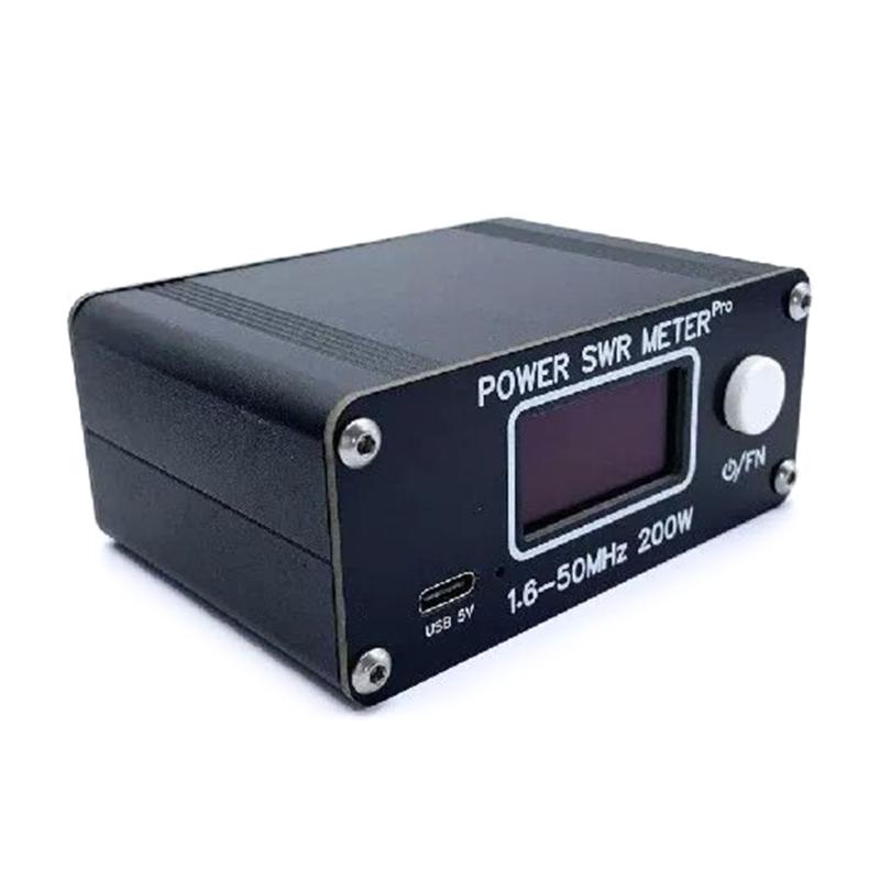 Accurate 200W Power SWR Meter 1.29" Screen for Shortwaved Communication Precise Measurement 50h Long Service Life