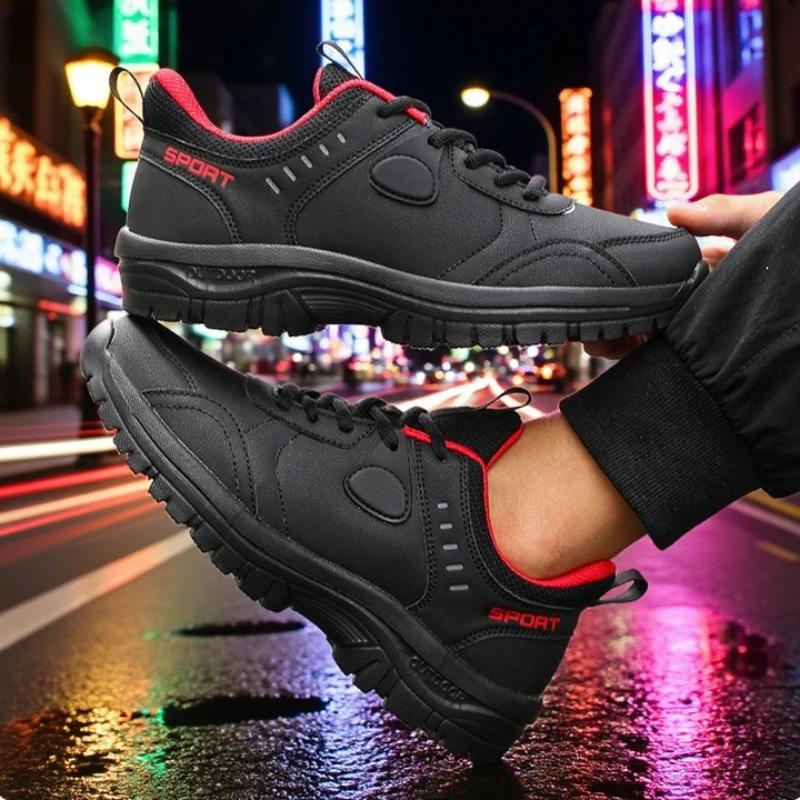 New Men's Sneakers Breathable Waterproof Rebounding Fitness Work Shoes  Hiking Camping Cushioning Anti Slip Walking Shoes