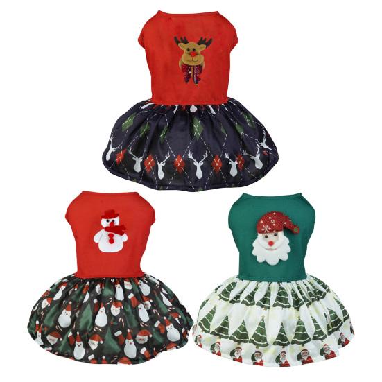 Sukienka świąteczna dla zwierząt domowych Psy Urocze aplikacje Wyróżniają się na zdjęciach Łatwe w noszeniu Czyste Trwałe Można prać Świąteczny kostium świąteczny