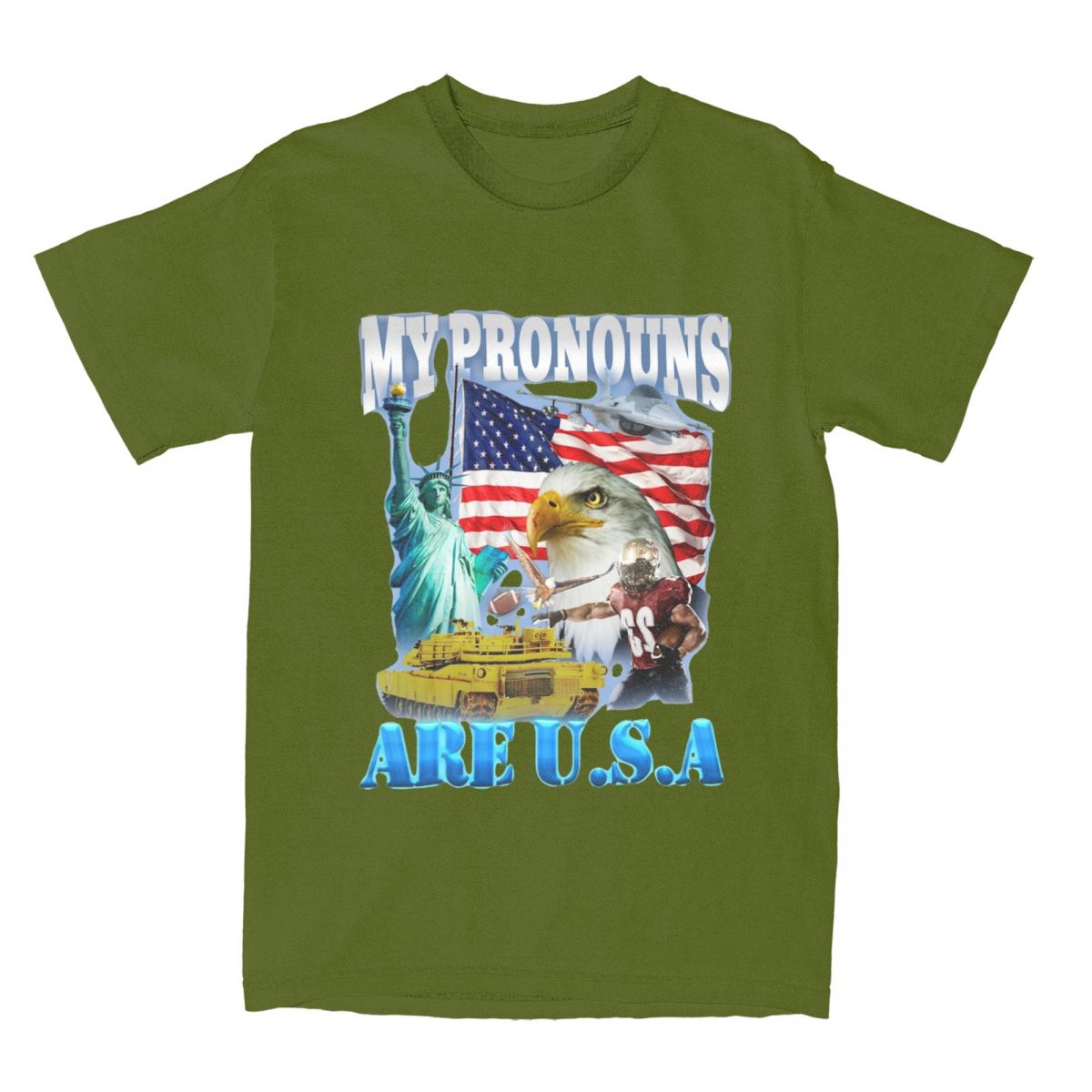 My Pronouns Are USA Funny Meme for Men Women T Shirt United States American Apparel Leisure Tee T-Shirts 100% Cotton Clothes 4XL