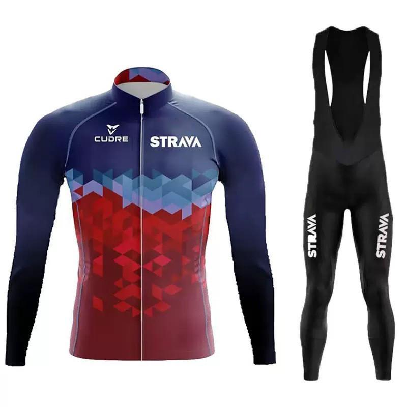 Quick-Dry Cycling Jersey Set Long Sleeve Road Bike Outfit Men Women Tour De France Style