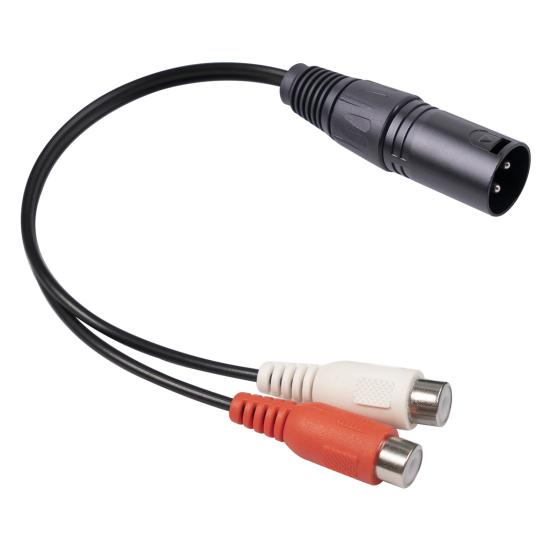 Audio Adapter Cable Plug And Play Stable Transmission Wide Applicable Anti-tensile Pressure Resistant 3pin XLR to 2 RCA Microphone