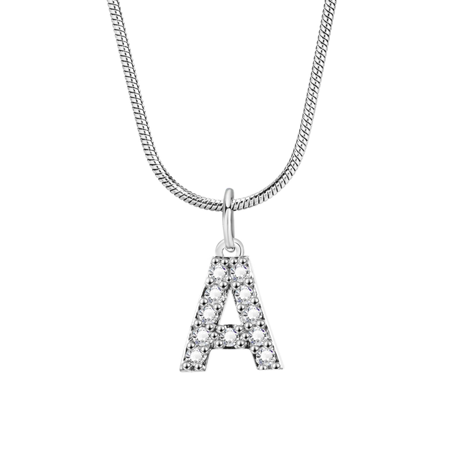 Vnox A-Z Women Initial Necklaces, 26 Letters Alphabet Pendant with Snake Chain, Elegant Dainty Holiday Jewelry Collar