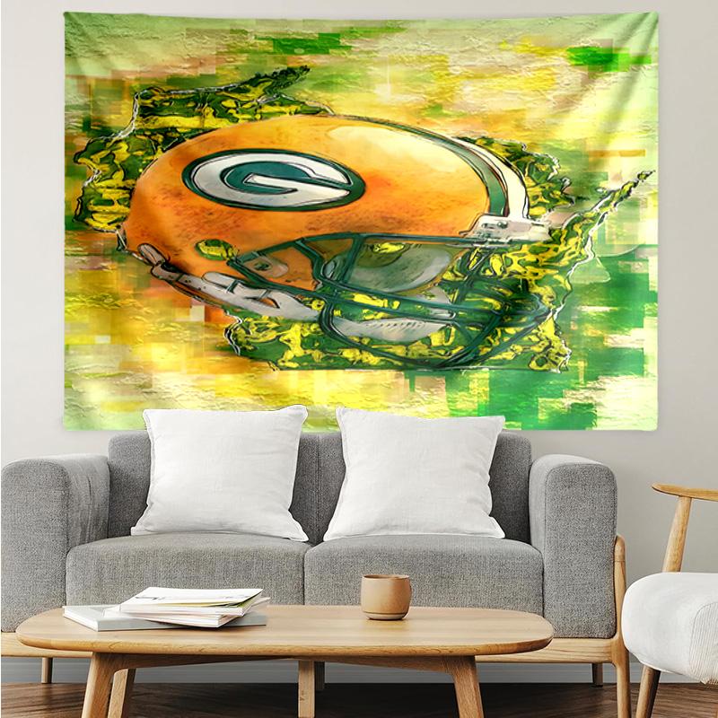 Green Bay Packers Logo Tapestry Hanging for Bedroom,Livingroom, Playroom,Decor Art Room Wall Tapestry Holiday and Birthday Gifts