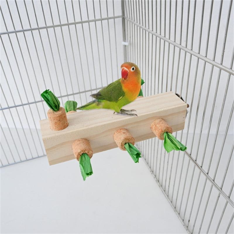 Bird Stand Perch Toy,Bird Cage Accessories for Parakeets Cockatiels Lovebirds Conures Bird Chewing Toy Wooden Perch Stand