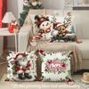 Christmas Cute Pillow Covers Pattern Cushion Cover Suitable for Sofa Bedroom Car Pillow Cover