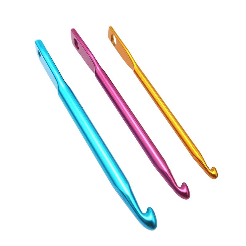 3Pcs/set Multicolour Mini Aluminum Alloy Keychain Crochet Hooks DIY Crafts Tools Colored Knitting Needles