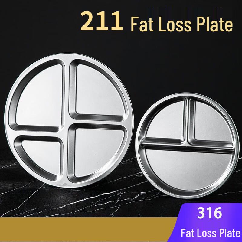 304 Stainless Steel Compartmental Diet Meal Plate