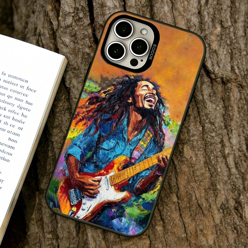 

Bob Marley Singer Phone Case For iPhone 17,16,15,14,13,12,11 Plus,Pro Max,XS,Colorful Silver Phone case Funda Cover iPhone11ProMax