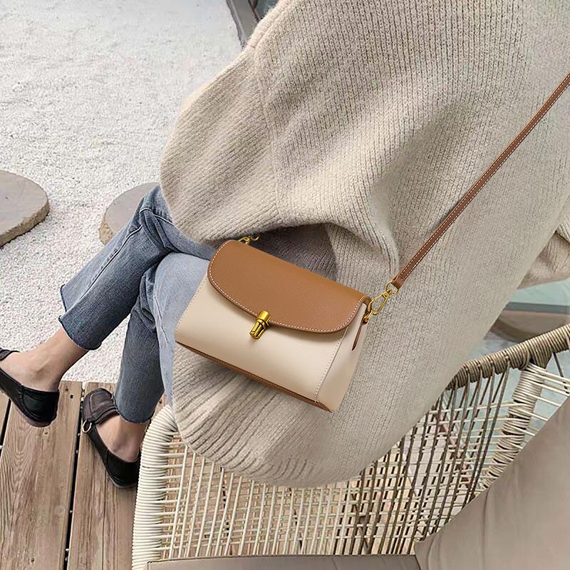 2025 New Women's Bag Crossbody Bag Small Square Bag Genuine Leather Shoulder Bag Versatile High-end Small Bag