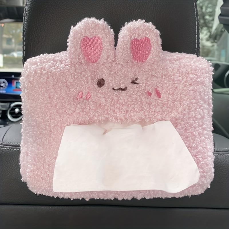 Car Tissue Box Premium Sense Cute Bear Rabbit Creative Hanging Armrest Box Sun Visor Car Inner Draw Paper Box Tissue Bag