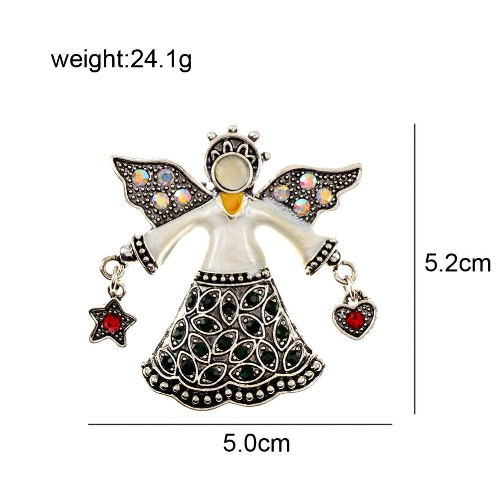 Blucome Rhinestone Vintage Angel Brooch Enamel Opal Jewelry Retro Style Women And Men Pin High Quality New 2023