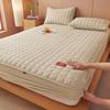 Pure Color Quilted Cotton Yarn-Dyed Bed Sheet & Bedspread Set