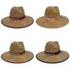 Sun Letter Straw Protection Hat With Breathable Fabric For Seniors Outdoor Wear