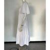 Fashion Slim Fit A Line Pleated Elegant Loose Dresses for Women Summer New Round Neck Casual Vacation Dress Women Vintage Plus Size Long Dress 26357