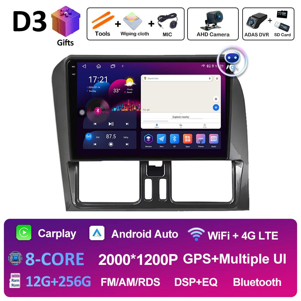 Android 14 Volan pe stânga Pentru Volvo XC60 2009 2010 2011 2012 - 2013 Navigație GPS Wireless Carplay Ventilator de răcire WIFI Unitate principală