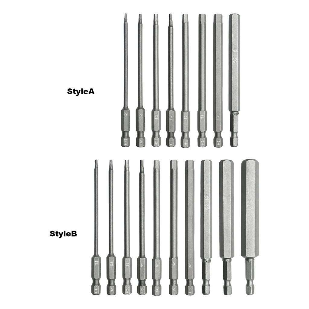 Magnetic Slotted Cross Screwdrivers with 1/4 Inch Hex Shank Long Phillips Magnetic Screwdriver Bits for Impact Drill