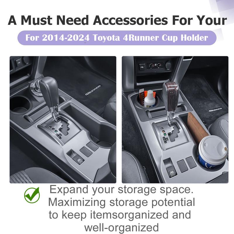 Gear Shift Cup Holder for 2014-2024 Toyota 4Runner Center Console Cupholder Coaster Liner Interior Water Storage Car Accessories
