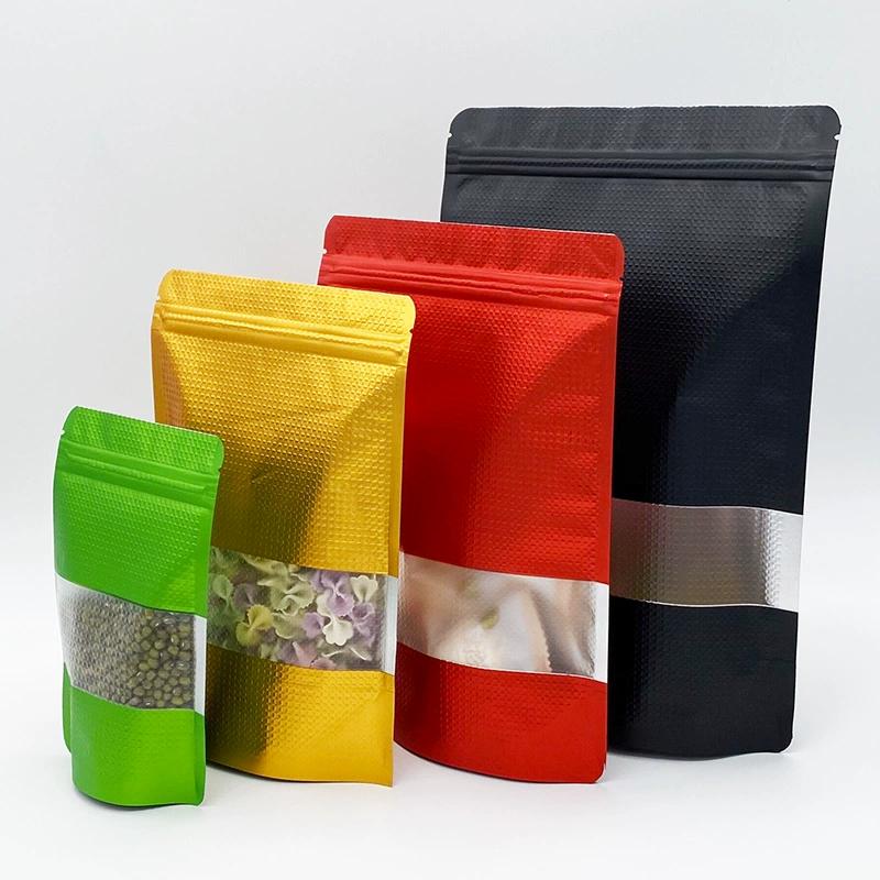 Colorful Embossed Window Standing Aluminum Foil Bag, High-end Moisture-proof and Light Avoiding Sealed Bag, Standing Visible Window Snack Packaging
