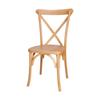 Vintage French Style Solid Wood Dining Chair with Rattan Seat and Fork Back