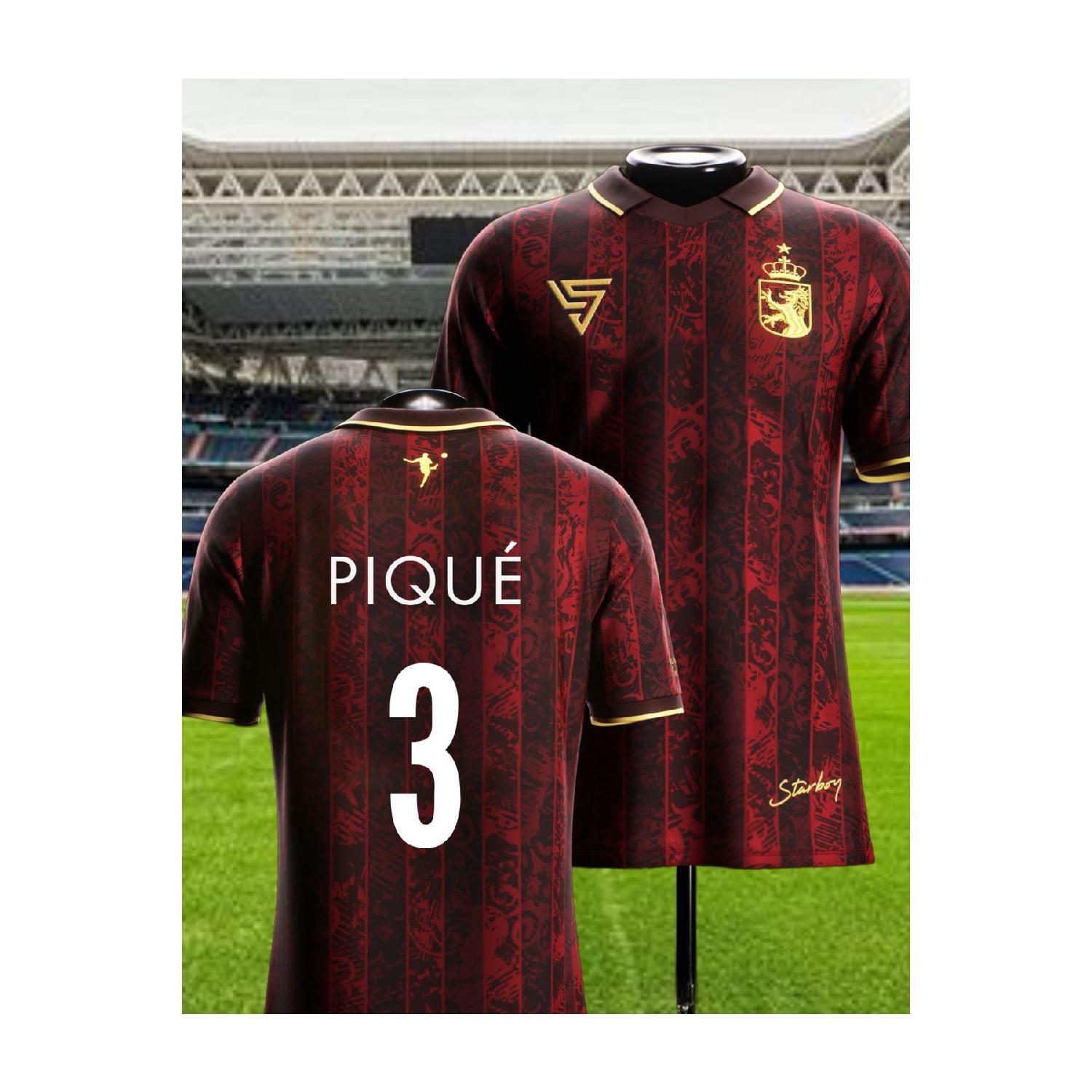 

Spain Pique Special Design Football Jersey Breathable Polyester Fabric Football Jersey S чистый
