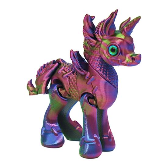Movable Joints Pony Figurine Stress Relief Fidget Toy 3D Printed Horse Statue Educational Animal Model Desktop Decoration Ornament
