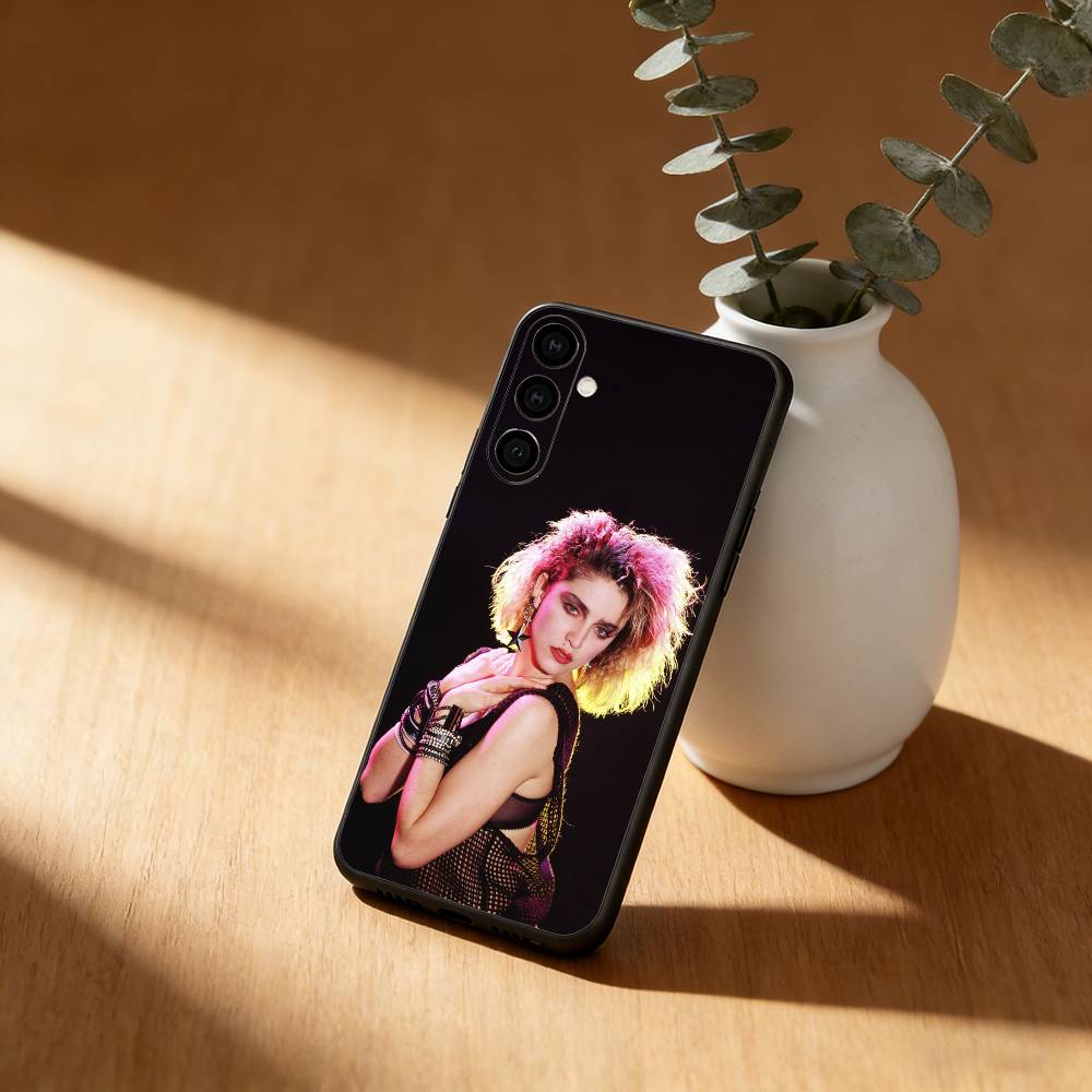 Queen of Pop M-Madonna Phone Case For Samsung GalaxyA13,21s,22,31,32,52,53,71,72,73,Soft Black Cover
