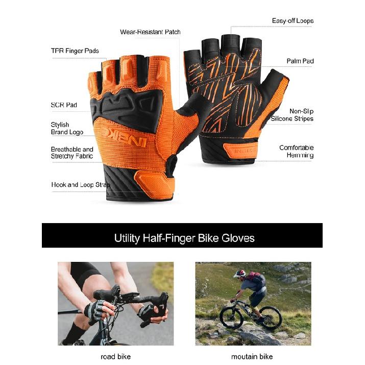 INBIKE Summer MTB Cycling Gloves Gel Padded Half Finger Bicycle Gloves for Men Breathable Outdoor Sport Bike Gloves Accessories