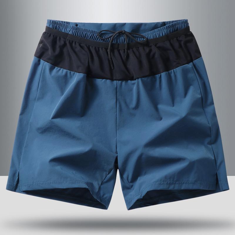 

Летние шорты из ледяного шелка для мужских видов спорта на открытом воздухе, свободные и повседневные, тонкие, быстросохнущие, дышащие пляжные шорты, парные шорты для бега XXXXXL синий