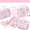 Kawaii Casual Retro Scrapbook Storage Bag for Kids Girl Uniform Heart Windows Stationery Holder Organizer Portable Pencil Case