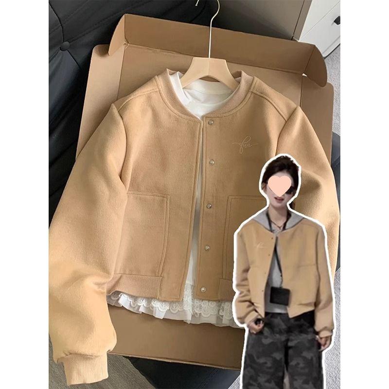 Women s Grey Baseball Jacket, New Autumn 2025: Trendy, Age-Defying Short Jacket 2XL