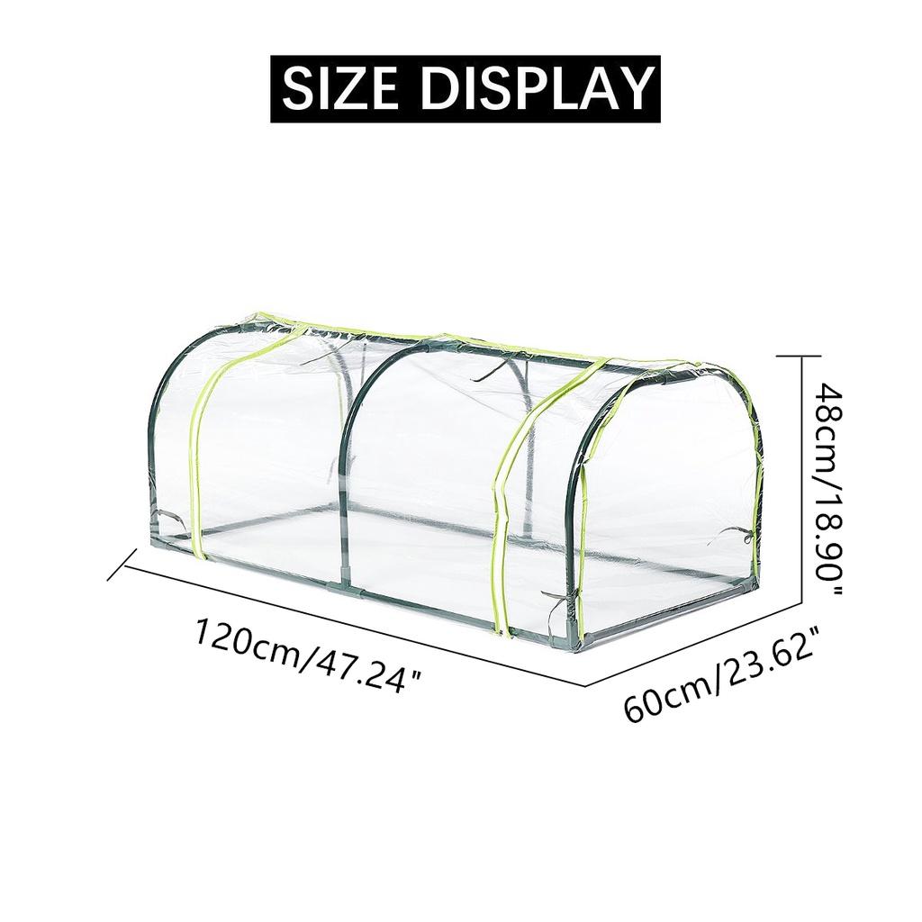 Iron+PE Mini Outdoor Greenhouse Tunnel Flowers Plants Gardening Shelter Winter Rainproof Sun Shade Garden Greenhouses Canopy Kit Awning Random New