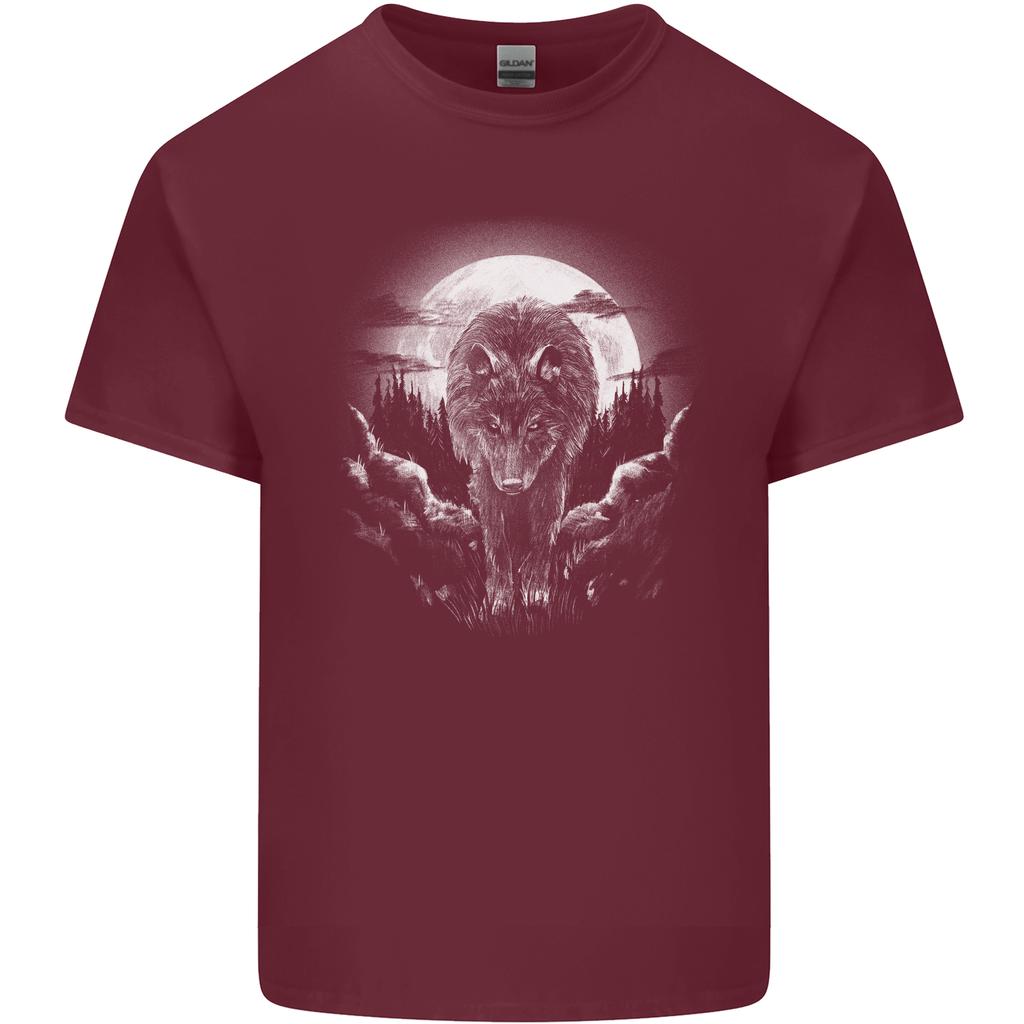 Lone Wolf In the Moonlight Unisexs Light Cotton TShirt