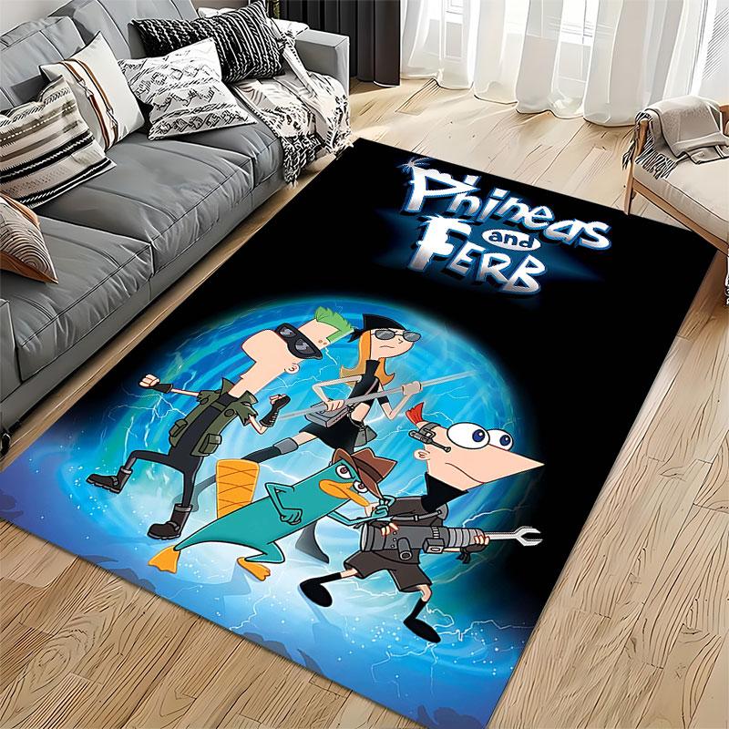 Phineas and Ferb Action Design suitable as a non-slip mat for the living room or bedroom sofa