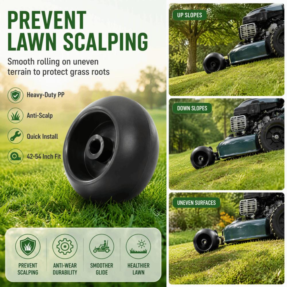 Black Mower Gauge Wheels Durable Bolt On Kit Tidy Deck Support Wheels  Lawn Mower Maintenance