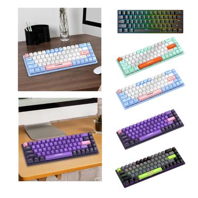 Clavier USB Filaire 68 Touches Confortable pour Bureau Jeu Clavier Mécanique Gaming Antidérapant pour Joueur Maison Ordinateur Portable Machine à Écrire