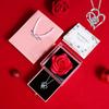 1 Set Elegante Plastik Konservierte Rose Geschenkbox mit Herzförmigem Halsband, Ideal für Valentinstag, Muttertag, Geburtstag