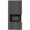 Modular Fireplace KRATKI FLOKI BOX Right 8 kW Ø 160 Quartz Sinter NATURALI PIETRA DI SAVOIA ANTRANCITE BOCCIARDATA Black Thermotec