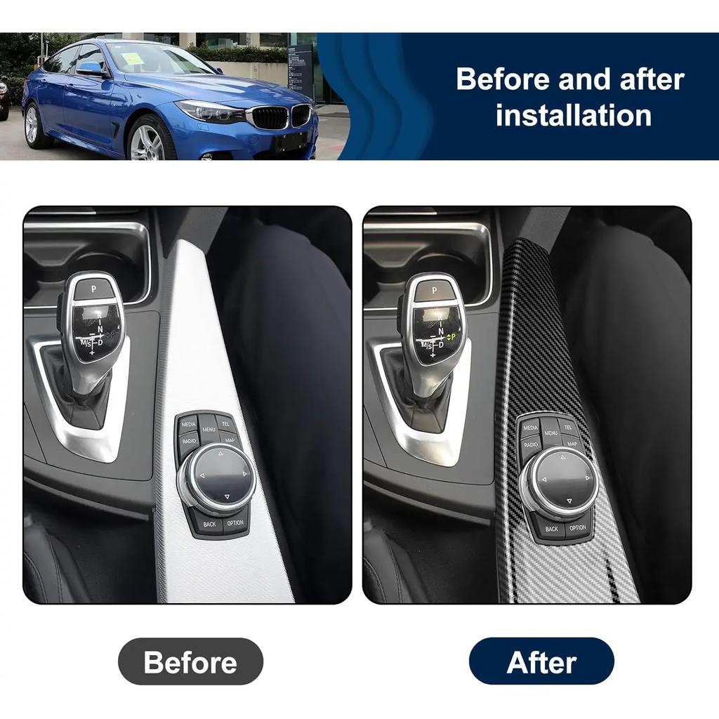 For BMW F30 F31 F32 F34 F36 3 Series 4 Series Carbon Fiber Style Multimedia Panel Trim Cover for Center Console 320i 328i 330i