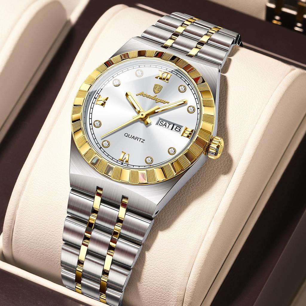 Waterproof Ladies Watch Trend Dual Calendar Quartz Watch