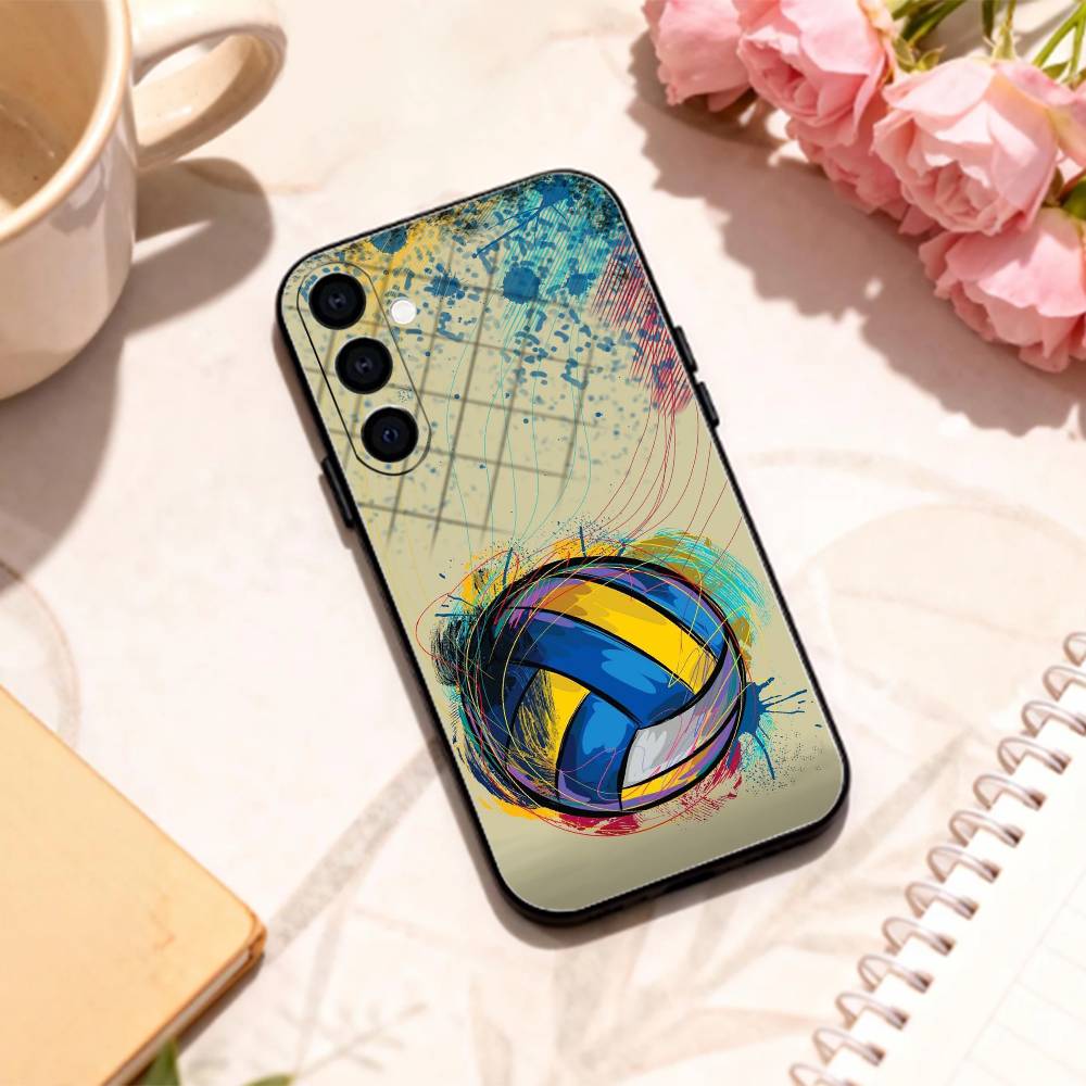 

cool Sport Beach V-Volleyball phone Case For Samsung Galaxy A73,A72,A71,A70,A53,A52,A51,Others Soft Black Shell Samsung a31